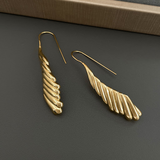 Title 11, Copper Plated 18K Real Gold Ear Hook, Exaggerat...