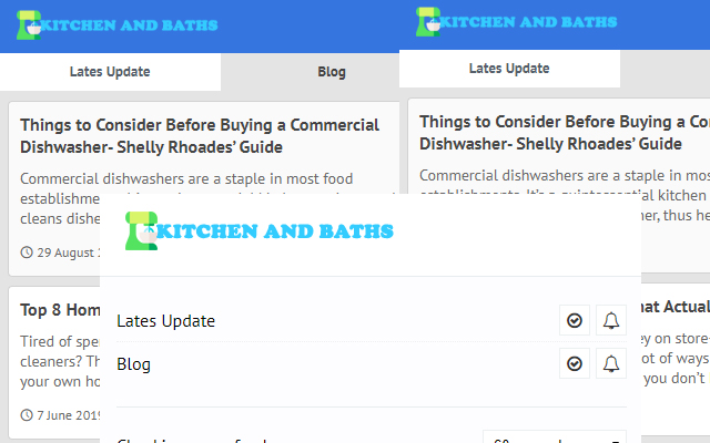 Kitchens and Baths - Latest Blog News Update chrome extension