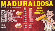 South Indian Madurai Dosa menu 1