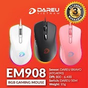 Chuột Gaming Dareu Em908 (Led Rgb, Bravo Sensor) - Hàng Chính Hãng (Bh 2 Năm)