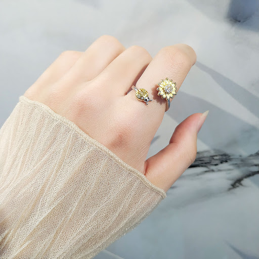 Title 2, Rotating Zircon Ring Adjustable Anxiety Relief....