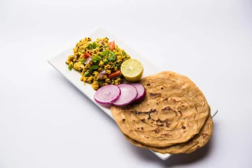 Paneer Bhurjee + Lachha Paratha [2 Pcs]