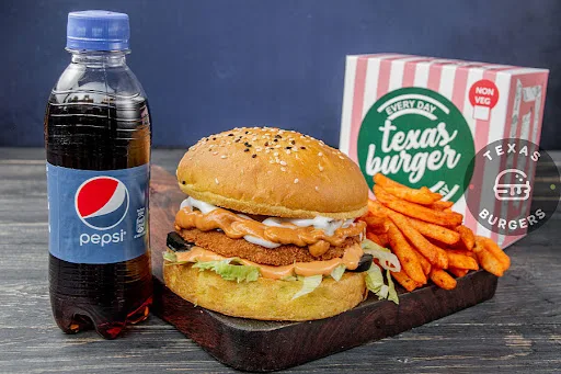 Tandoori Chicken Burger + Periperi Fries (M) +choose Your Drink