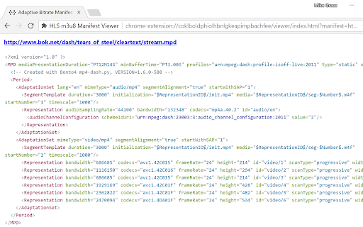 Adaptive Bitrate Manifest Viewer