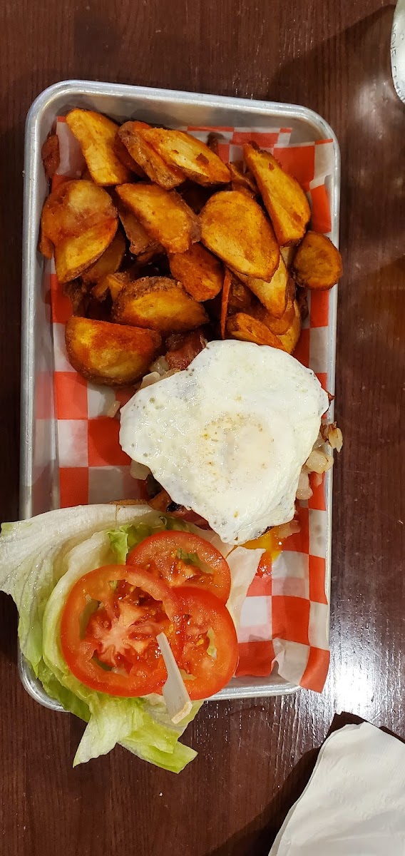 Breakfast Burger with Home Fries