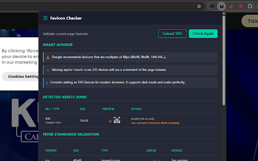 Favicon Checker - Validator, Tester & Generator screenshot 1