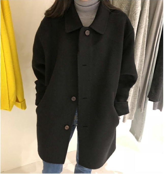 Manteau en laine mi-long pour femme, mode hiver