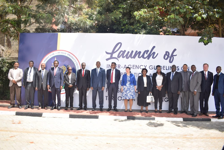 The launch of Inter-Agency Guidelines on Cooperation and Collaboration in investigation and Prosecution of Terrorism and terrorism financing at Prosecution training institute in Loresho on April 12, 2022.