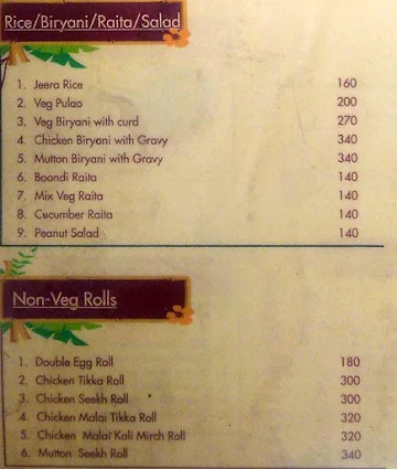 Tandoori Innings menu 