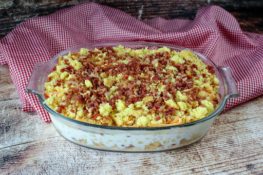 Cornbread Salad ready to be served.