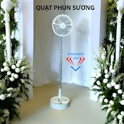 Quạt Phun Sương Xếp Gọn, Chế Độ Tự Xoay Phải Trái, Điều Khiển Từ Xa, Sạc Tích Điện, Pin 7200Mah, Sử Dụng 5 - 20 Giờ