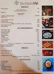 The Chefs Wife menu 2