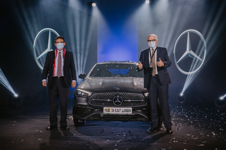 Minister Ebrahim Patel (left) and Mercedes-Benz South Africa CEO Andreas Engling.