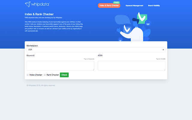Keyword Index & Rank Checker for Amazon chrome extension