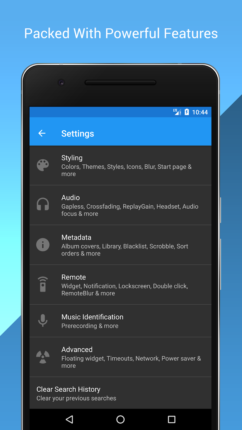 Power features. FX Music Player.