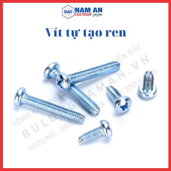 200 Con Vít Tự Tạo Ren M4, M5, M6 Bake Đầu Cầu Mạ Kẽm Trắng Xanh Và Vít Tự Ren Đầu Hoa Thị M6X10, M6X16