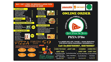 Pizza D'lite menu 