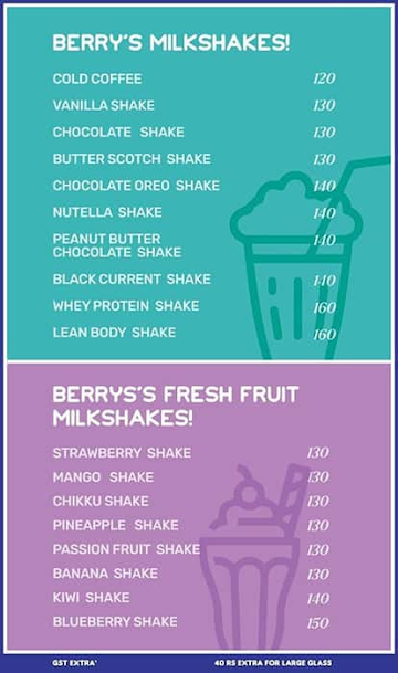 Berry Brothers menu 