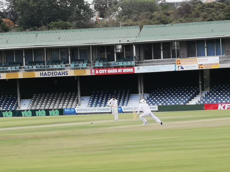 Border batsman Bradley Williams plays a shot on his way to an unbeaten 64 against EP in their three day match at Buffalo Park on Saturday.