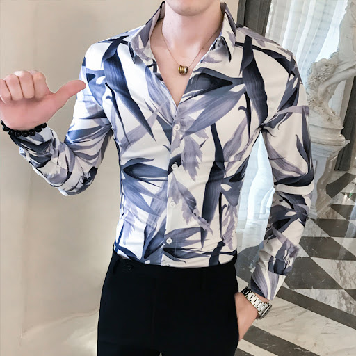 Title 4, Slim-Fitting Long-Sleeved Social BoyS Flower S...