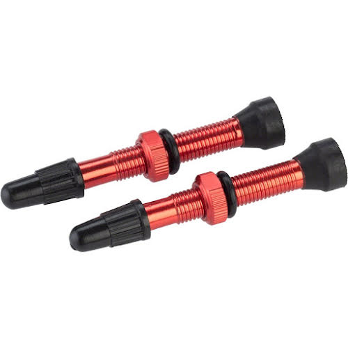 Whisky Parts Co. No.9 Alloy Tubeless Valves, Pair, 40mm, Red