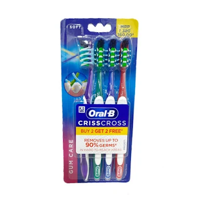 Oral-B Crisscross Gum Care Toothbrush - Soft - 4 pcs