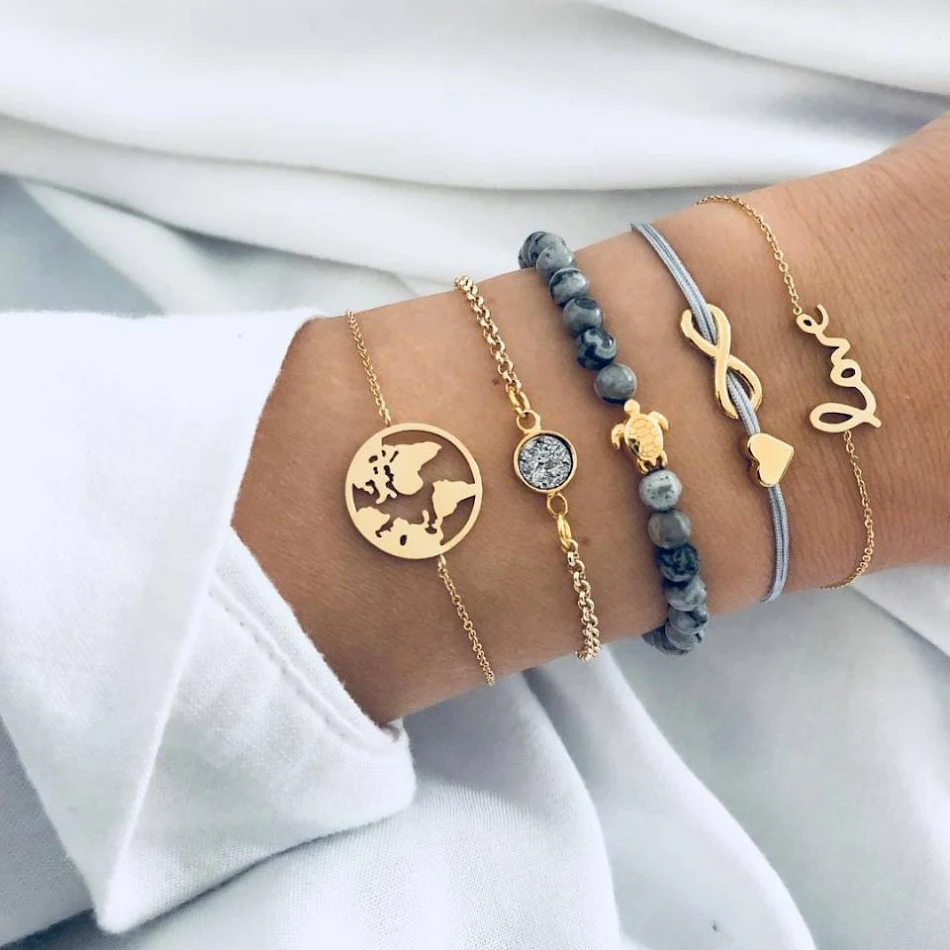 Ensemble de bracelet de carte d'amour