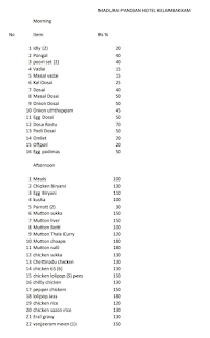 Pandian Hotel menu 2