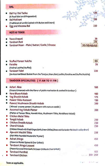 Hotel Seetal menu 