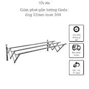 Giàn Phơi Thông Minh Xếp Ống 22Mm Cao Cấp Inox 304 Loại 1.2 Mét Goda, Sào Phơi Gắn Tường