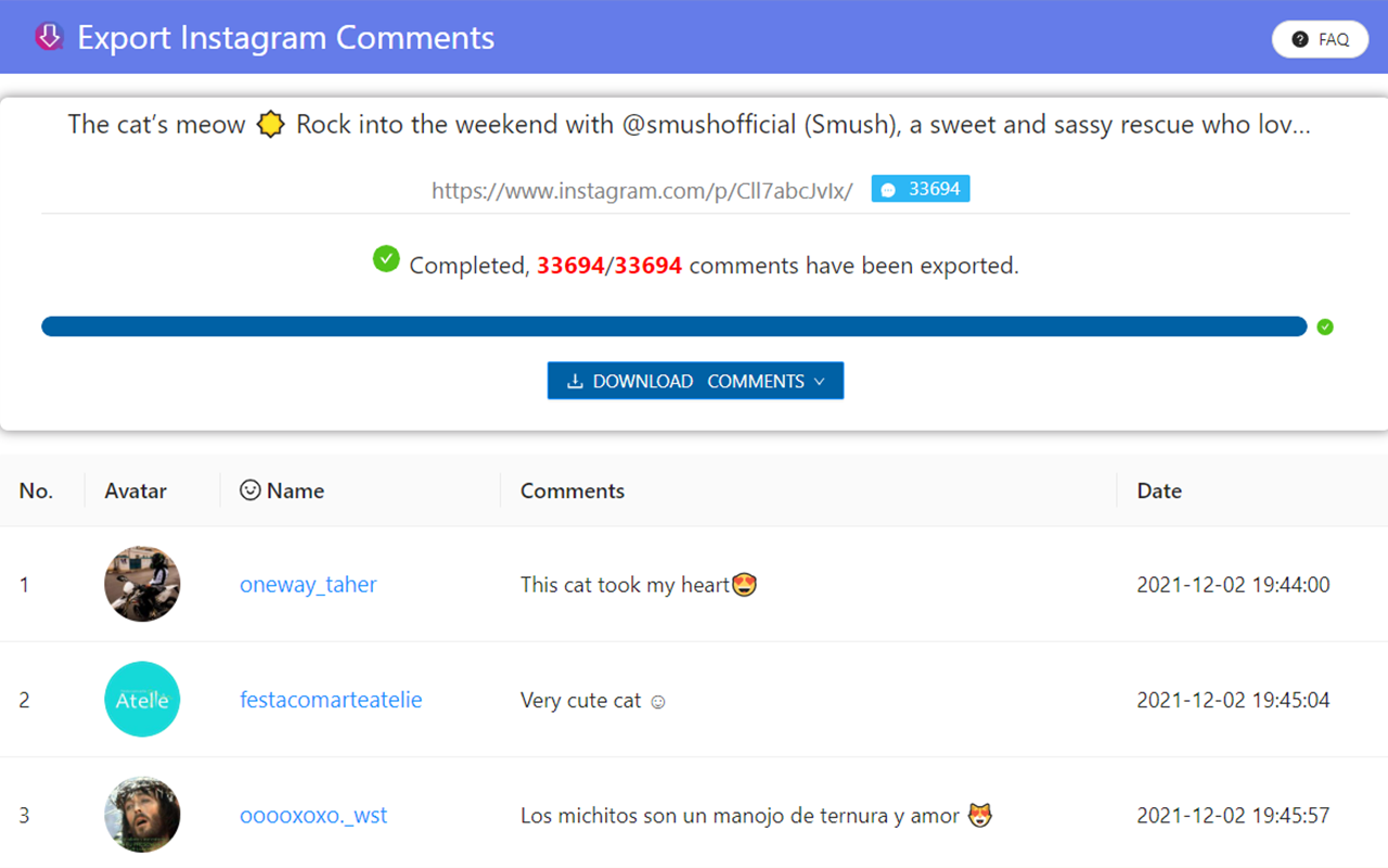 Save IG Comment - Export Instagram Comments Preview image 2