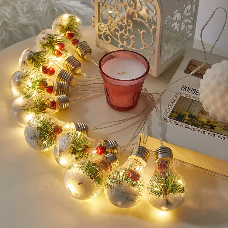 Rote Outdoor-Weihnachtsbeleuchtung Fruchtkette Lichterkette Außenbereich Wasserdicht Dekoration Festliche Atmosphäre Weihnachtsbaum
