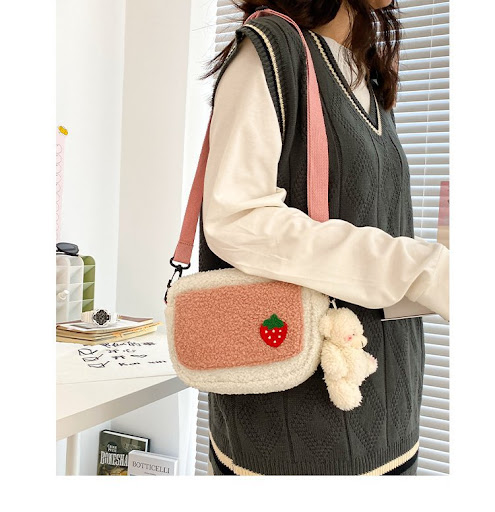 Title 4, Cartoon Funny Fruit Strawberry Plush Messenger ...
