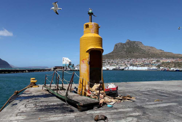 IT'S THE PITS Vital Hout Bay harbour infrastructure has been broken for years. This signal beacon now serves as a temporary rubbish dump.