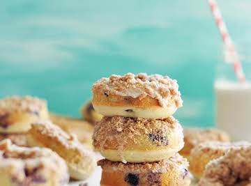 Baked Blueberry Crumb Doughnuts yield: about 18 doughnuts