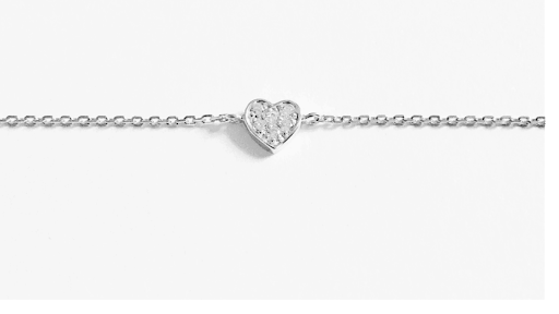 bracelet coeur strassé chaine