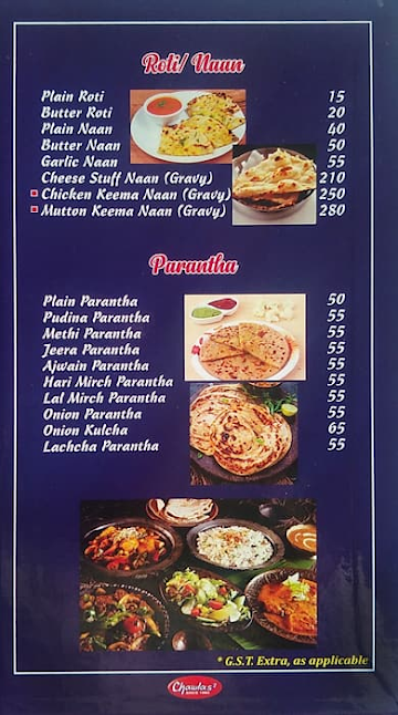 Chawlas 2 menu 