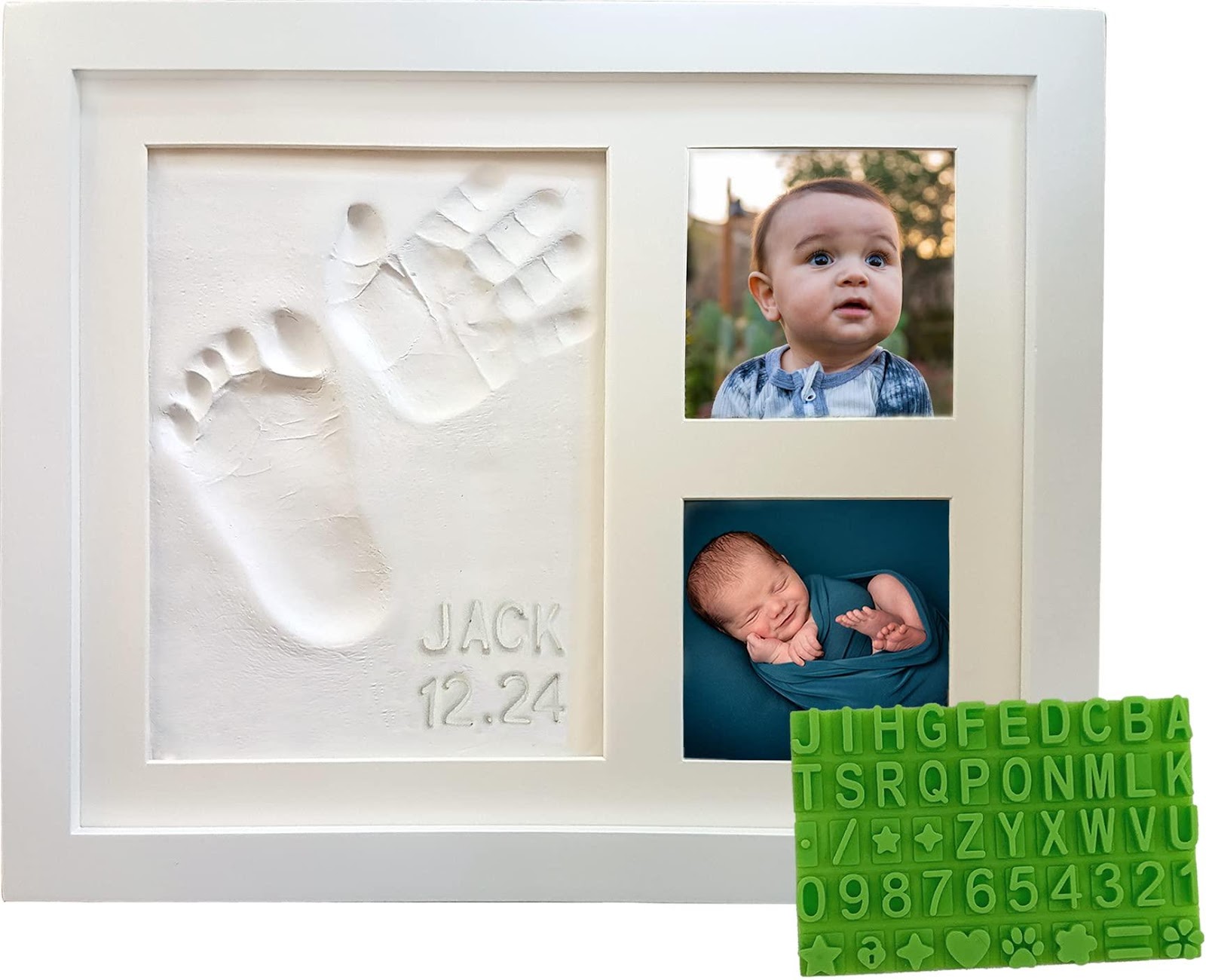 Family Handprint Kit - DIY Handmade Keepsake Wooden Frame - Family Gifts -  Gift for New and Expecting Parents, Includes 5 Non-Toxic Paint Colors