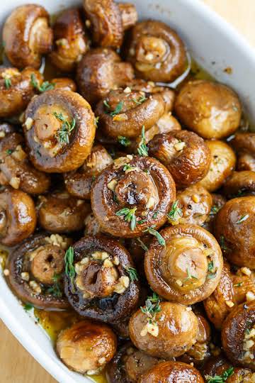 Roasted Mushrooms in a Browned Butter, Garlic and Thyme Sauce Recipe