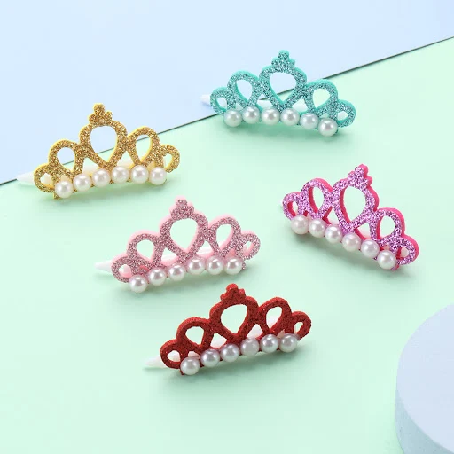 Pet Small Dogs Cat Faux Pearl Crown Shape Bows Hair Clips Head Decoration For Pets Puppy Hairpins Decor Grooming Accesso