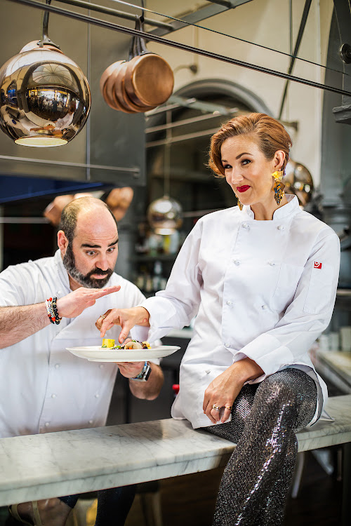 Evan Coosner, Executive Chef of The Restaurant at The Vineyard Hotel and Magdalene Minnaar, Artistic Director of Cape Town Opera.