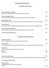 Goa Portuguesa menu 1