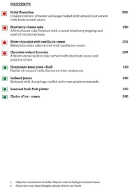 Upper Deck, Radisson Blu Resort menu 6