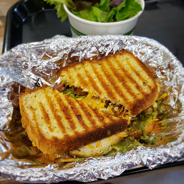 Chicken Sandwhich- Chicken, cheddar cheese, avocado, bacon, and yuzu ranch dressing