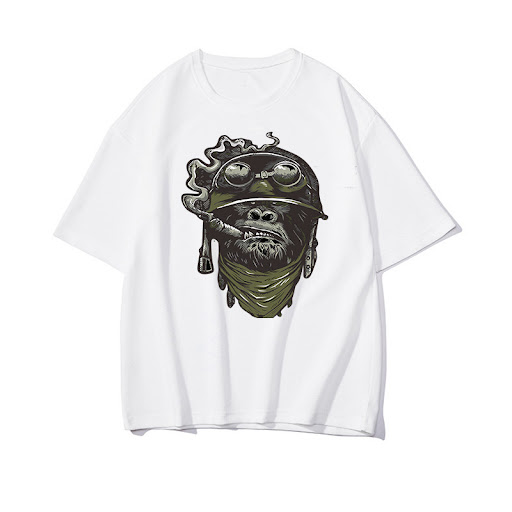 Title 4, Printed half-sleeve round neck combed cotton T-...