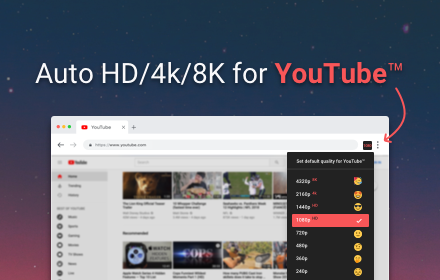 Auto HD/4k/8k for YouTube™ - YouTube™ Auto HD small promo image