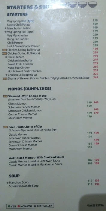 Wok Express menu 