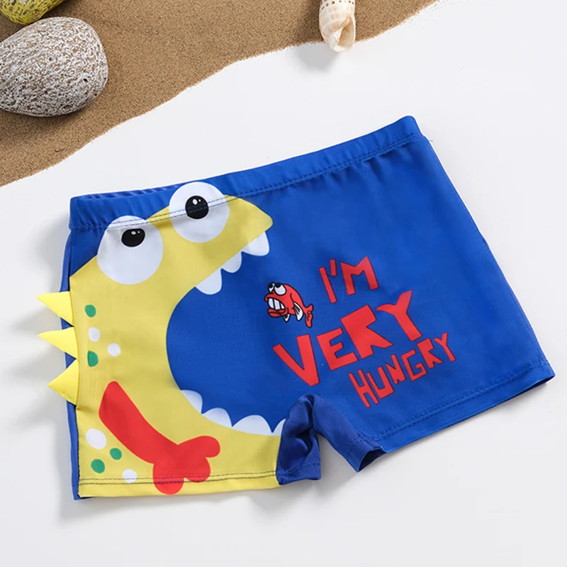 Schattige zwemshort met grote cartoonprint voor kinderen, ideaal voor zwemmen, strand en vakantie, comfortabel en vrolijk