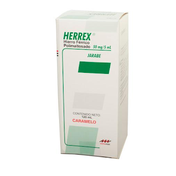 Herrex Hierro Férrico Caramelo 50 mg Farmacol Frasco x 120 ml  