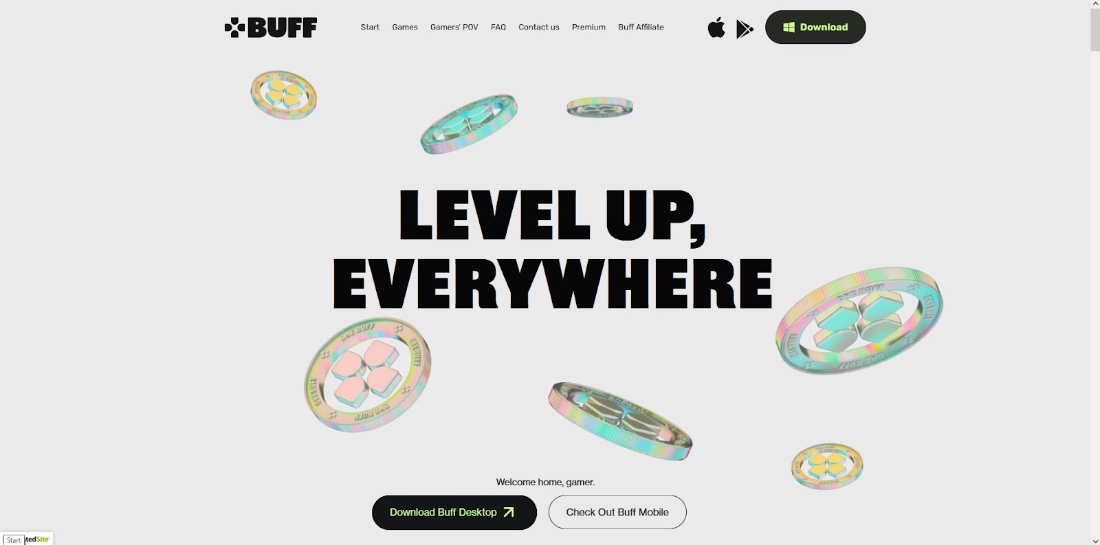 Buff game homepage